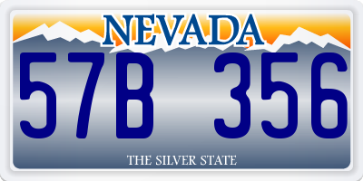 NV license plate 57B356