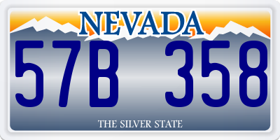 NV license plate 57B358