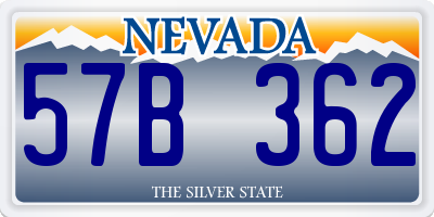 NV license plate 57B362