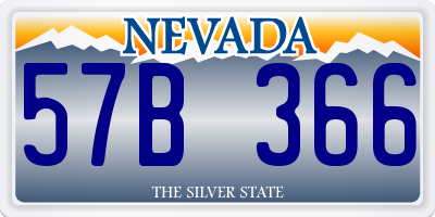 NV license plate 57B366