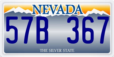 NV license plate 57B367