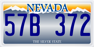 NV license plate 57B372