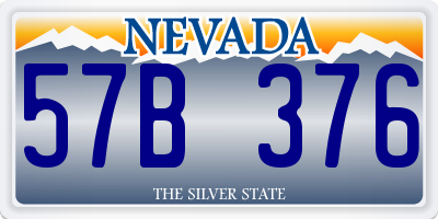 NV license plate 57B376