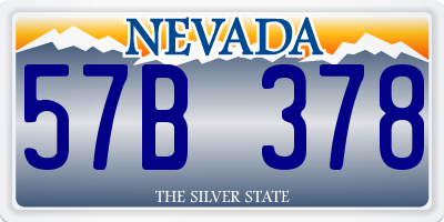 NV license plate 57B378