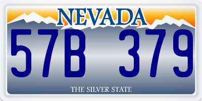 NV license plate 57B379