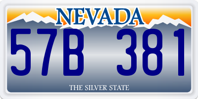 NV license plate 57B381