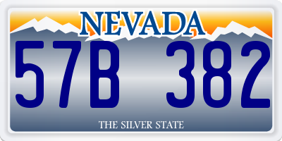 NV license plate 57B382