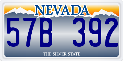 NV license plate 57B392