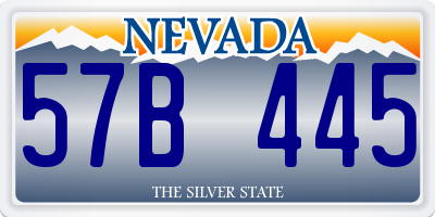 NV license plate 57B445