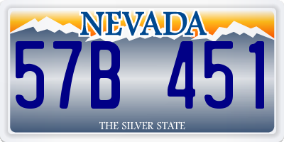 NV license plate 57B451