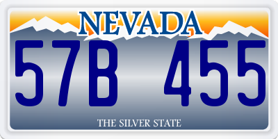 NV license plate 57B455