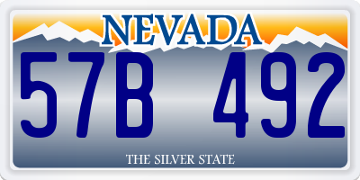 NV license plate 57B492
