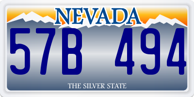 NV license plate 57B494