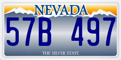 NV license plate 57B497
