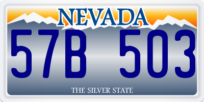 NV license plate 57B503