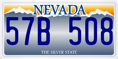 NV license plate 57B508