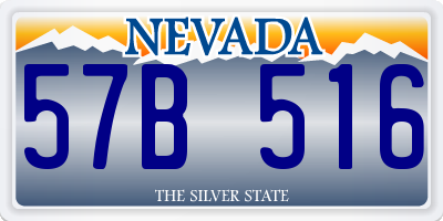 NV license plate 57B516