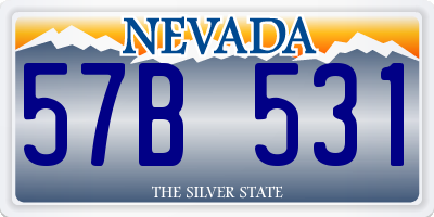 NV license plate 57B531