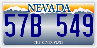 NV license plate 57B549