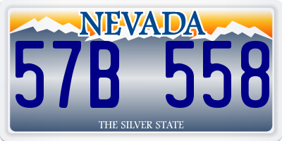 NV license plate 57B558