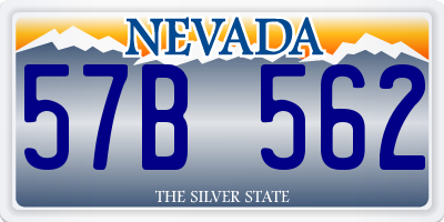 NV license plate 57B562