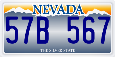 NV license plate 57B567