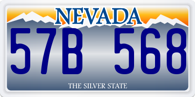 NV license plate 57B568