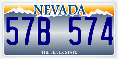NV license plate 57B574