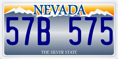 NV license plate 57B575