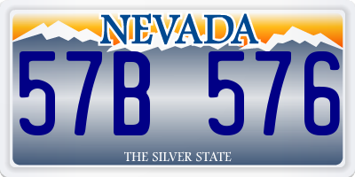 NV license plate 57B576