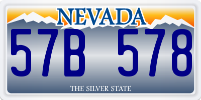 NV license plate 57B578