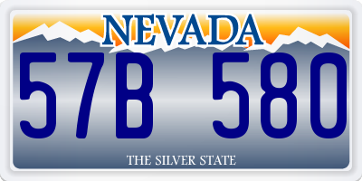 NV license plate 57B580