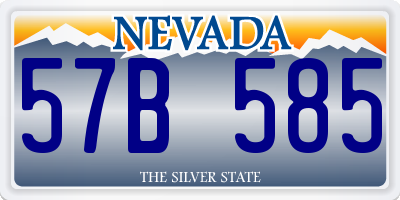 NV license plate 57B585