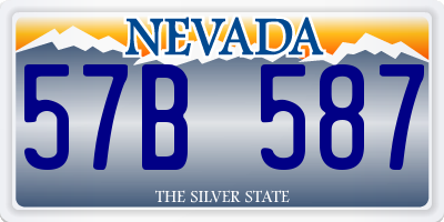 NV license plate 57B587