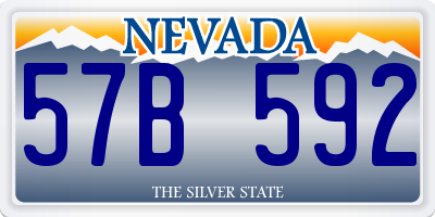 NV license plate 57B592