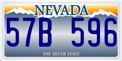 NV license plate 57B596