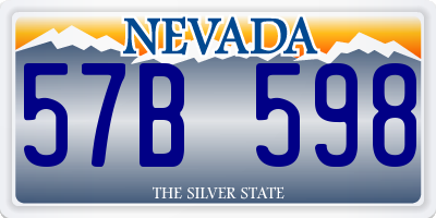NV license plate 57B598