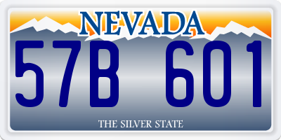 NV license plate 57B601