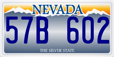 NV license plate 57B602