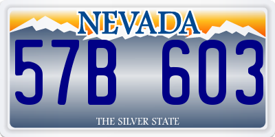 NV license plate 57B603