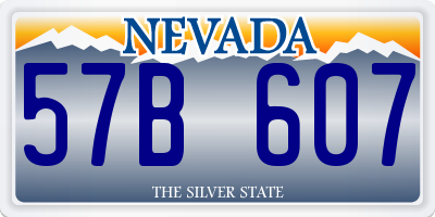 NV license plate 57B607