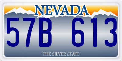 NV license plate 57B613