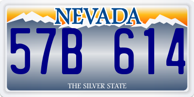 NV license plate 57B614