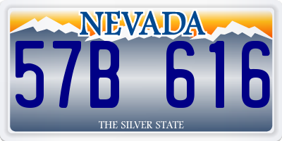 NV license plate 57B616
