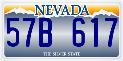 NV license plate 57B617