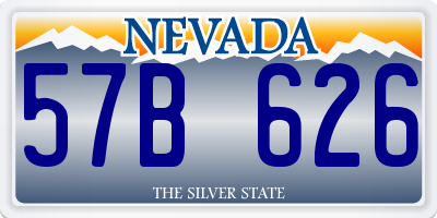NV license plate 57B626
