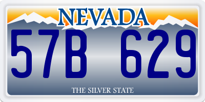 NV license plate 57B629