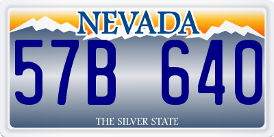 NV license plate 57B640