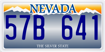 NV license plate 57B641