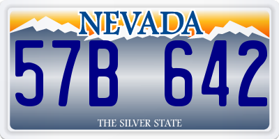 NV license plate 57B642